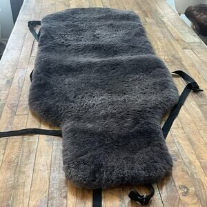 Eurow Genuine Lambskin Car Seat Cover Dark Gray Real Fur Organic Luxury